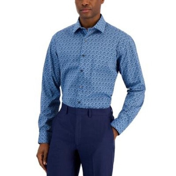 Calvin Klein Other - Alfani Men's Regular Fit Traveler Stretch Dress Shirt, Blue Navy Size XXL